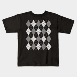 Grey Argyle Sweater Pattern Kids T-Shirt